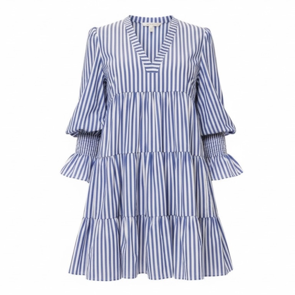 NWOT Pomander Place Blue and White Striped Mini Dress